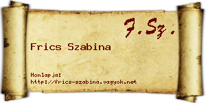 Frics Szabina névjegykártya