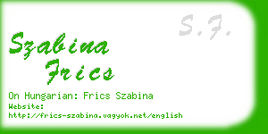 szabina frics business card